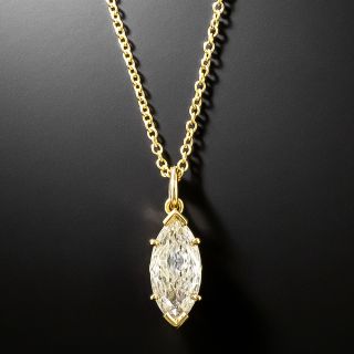 Estate 1.14 Carat Marquise Diamond Pendant - GIA J SI1 - 2