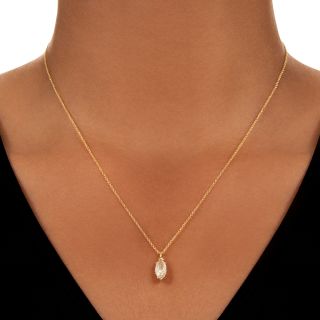 Estate 1.14 Carat Marquise Diamond Pendant - GIA J SI1