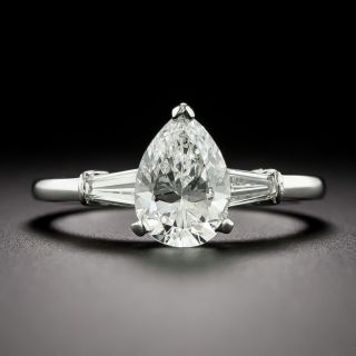 Estate 1.30 Carat Pear-Shaped Diamond Engagement Ring - GIA E VS1 - 2