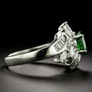 Estate 1.37 Carat Tsavorite Garnet and Diamond Ring