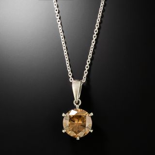Estate 1.49 Carat Natural Brown Diamond Solitaire Pendant - 3