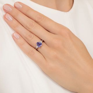 Estate 1.62 Carat Tanzanite and Pear-Shaped Diamond Ring