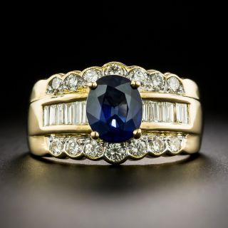 Estate 1.65 Carat Sapphire and Diamond Ring - GIA - 2