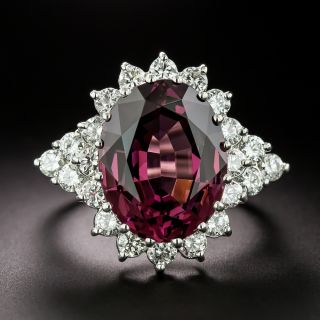 Estate 10.00 Carat Rhodolite Garnet and Diamond Ring - 3
