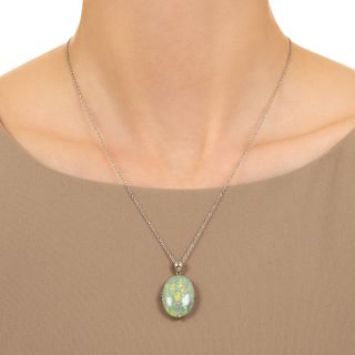 Estate 10.59 Carat Opal Solitaire Pendant
