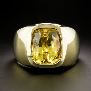 Estate 10.75 Carat No-Heat Yellow Sapphire 18K Ring - 3