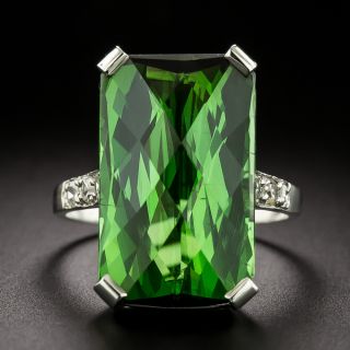 Estate 11.87 Carat Green Tourmaline and Diamond Ring - 2