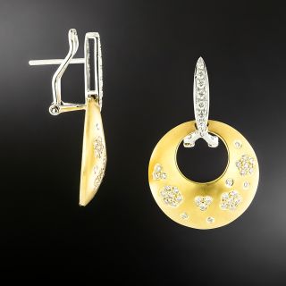 Estate 18K Diamond Door Knocker Earrings