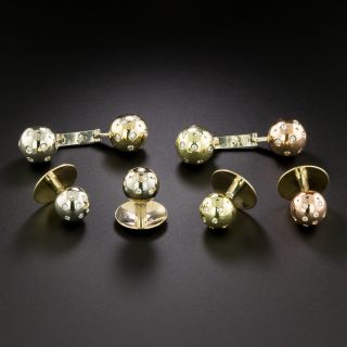 Estate 18K Diamond-Studded Ball Dress Set - 3