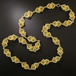 Estate 18K Gold Necklace, 35 Inches - 2