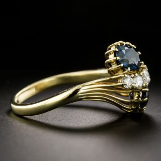 Estate 18K Sapphire and Diamond 'Toi et Moi' Ring