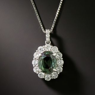 Estate 2.61 Carat Alexandrite and Diamond Pendant - 3