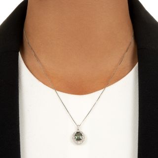 Estate 2.61 Carat Alexandrite and Diamond Pendant