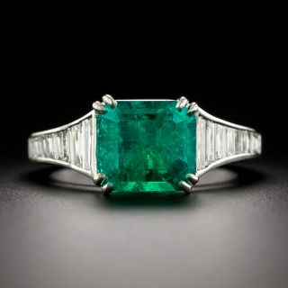 Estate 2.61 Carat Colombian Emerald and Diamond Ring - GIA  - 2