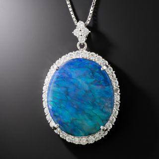 Estate 20.71 Carat Opal and Diamond Pendant - 3