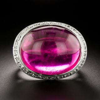 Estate 26.00 Carat Pink Tourmaline and Diamond Cocktail Ring - 2