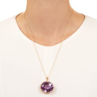 Estate 46.00 Carat Amethyst Pendant, Sweden, 1985