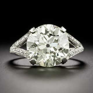 Estate 5.91 Carat European-Cut Diamond Ring - GIA O-P VS1 - 3