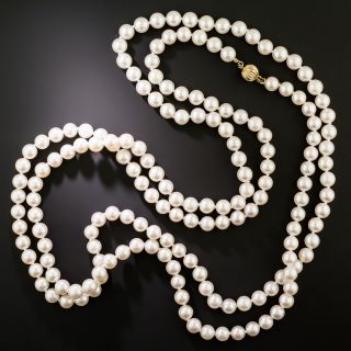 Estate 52-Inch Akoya Pearl Necklace - GIA - 3