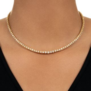 Estate 6.24 Carat Diamond 18K Rivière Necklace