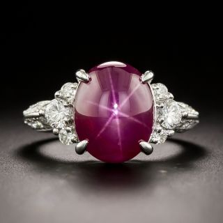 Estate 6.93 Carat Star Ruby and Diamond Ring - 2