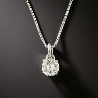 Estate .63 Carat European-Cut Diamond Solitaire Pendant  - 3