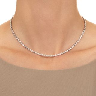 Estate 7.14 Carat Diamond Rivière Necklace