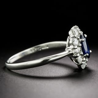 Estate .90 Carat Sapphire and Diamond Halo Ring