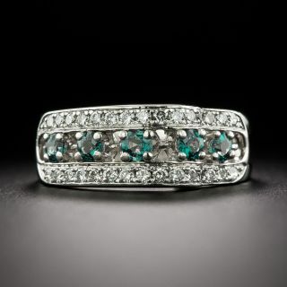 Estate Alexandrite and Diamond Band Ring - 3