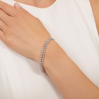 Estate Baguette and Round Diamond Bracelet