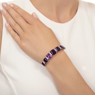 Estate Bold Amethyst Link Bracelet