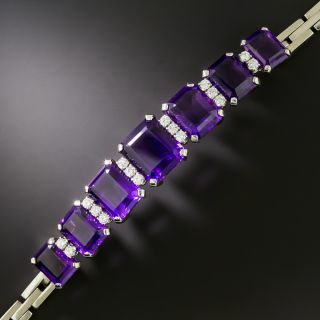 Estate Bold Amethyst Link Bracelet - 2