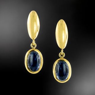 Estate Bulgari Cabochon Sapphire Earrings - 3