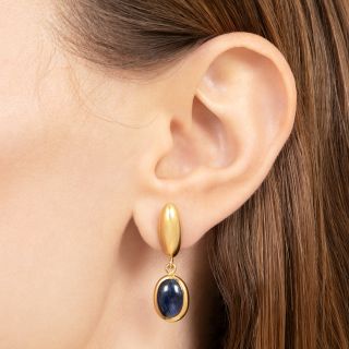 Estate Bulgari Cabochon Sapphire Earrings