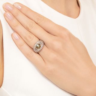Estate Cat's Eye Chrysoberyl and Diamond Ring