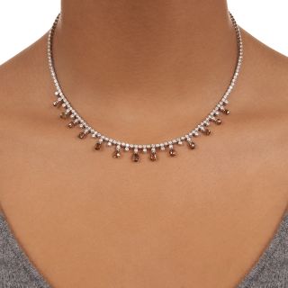 Estate Chocolate Diamond Briolette Fringe Necklace