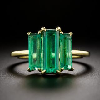 Estate Colombian Emerald Three-Stone Ring - GIA 'No Treatment' - 2