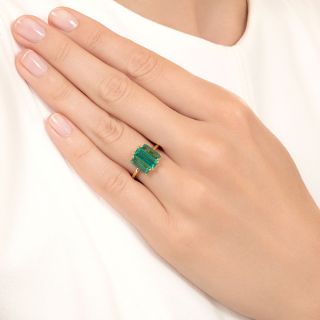 Estate Colombian Emerald Three-Stone Ring - GIA 'No Treatment'