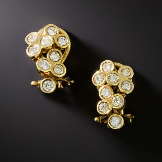 Estate Diamond Bubble Clip Earrings - 3