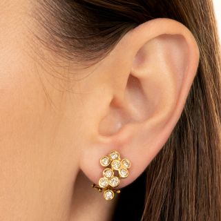 Estate Diamond Bubble Clip Earrings