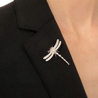 Estate Diamond Dragonfly Brooch
