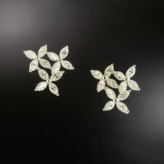 Estate Diamond Flower Earrings by Fortunoff - 2