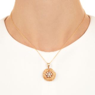 Estate Diamond Flower Pendant