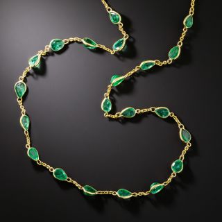 Estate Emerald Chain Necklace - 2