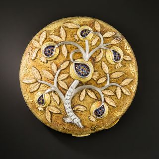 Estate Exquisite  Sapphire and Diamond Gold Compact  - 1