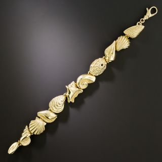 Estate Golden Seashell Bracelet - 3