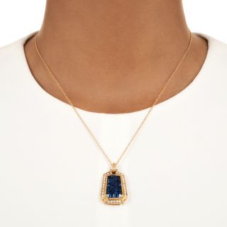 Estate Invisibly-Set Sapphire Pendant