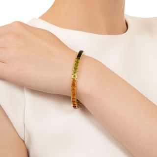 Estate Multi-Color Gemstone Line Bracelet