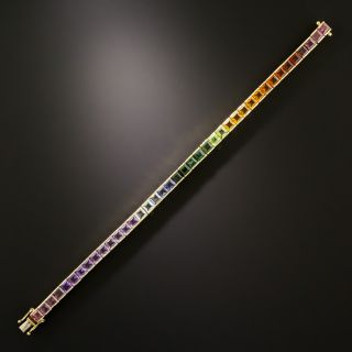 Estate Multi-Gem Rainbow Bracelet - 5