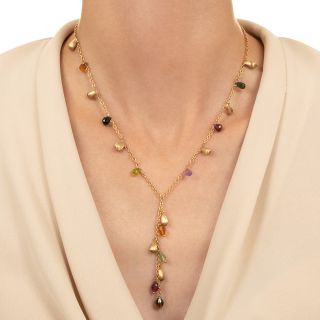 Estate Multi-Gemstone Lariat Necklace, Italian